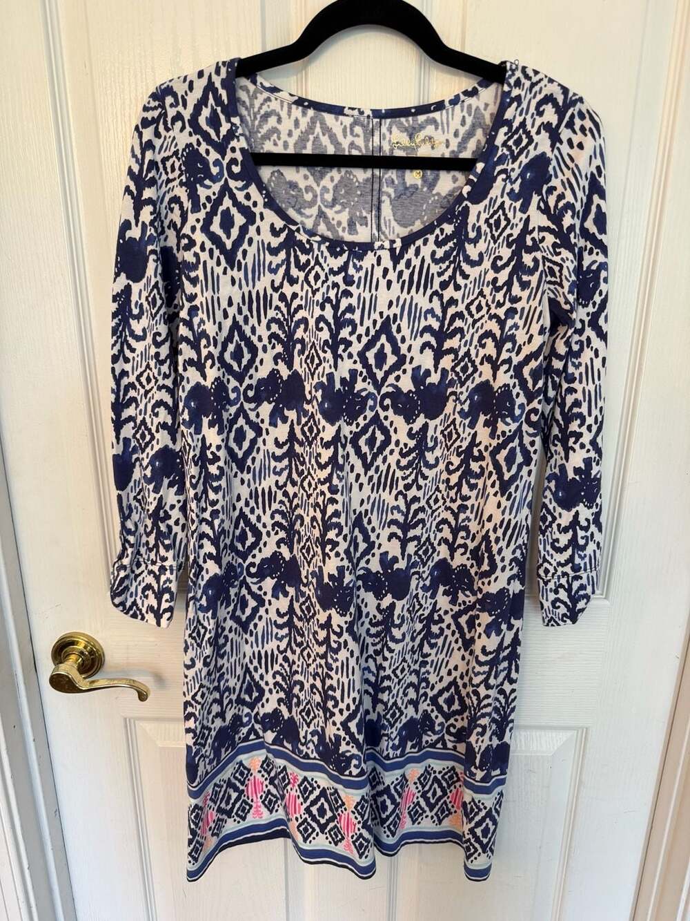 Lilly Pulitzer Marlowe T-Shirt Dress Tusk In Sun Elephant Print Size M
